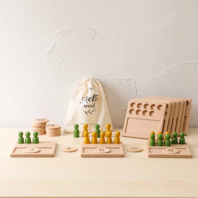 Number Counting Wooden Board