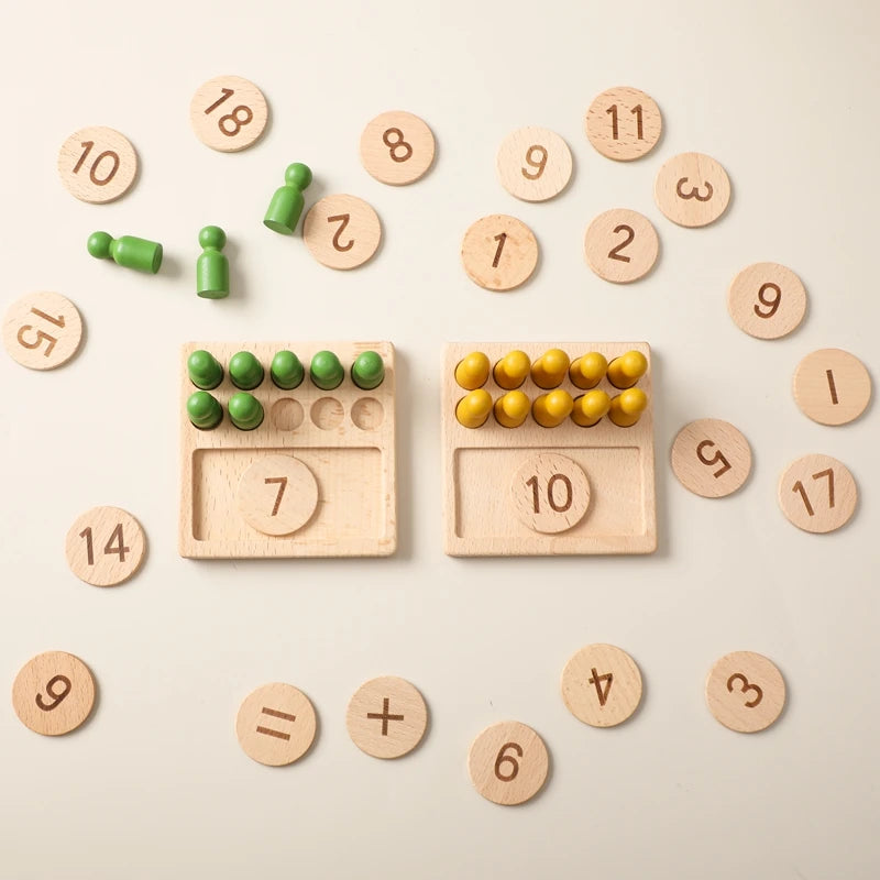 Number Counting Wooden Board