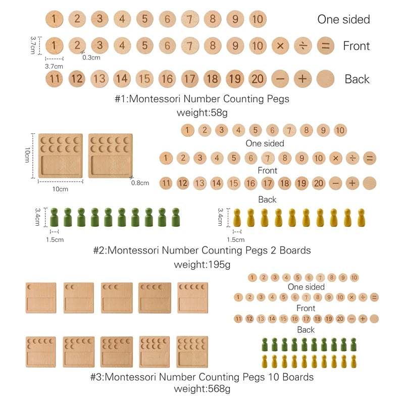 Number Counting Wooden Board